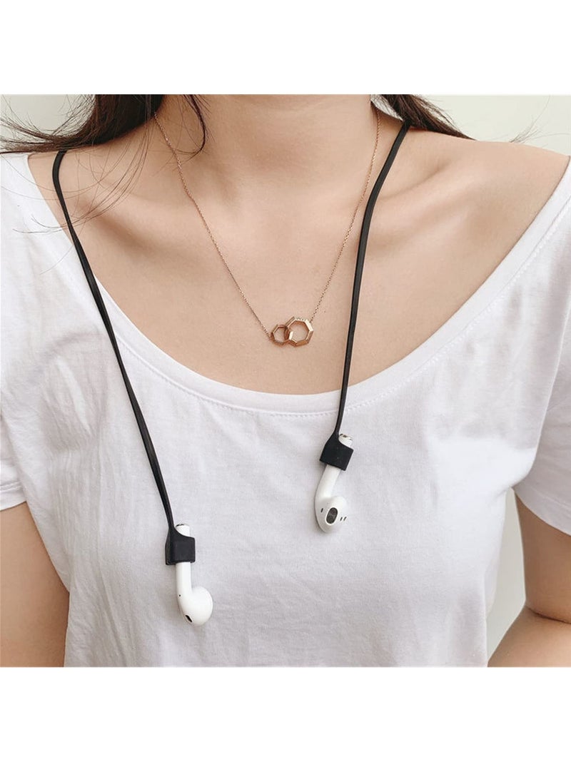 Generic Anti-Lost Soft Silicone Headset Hanging Neck Rope for AirPods 2 AirPods 3 Gen Pro Cable Lanyard Anti-Lost Straps (Black)  - Image 5