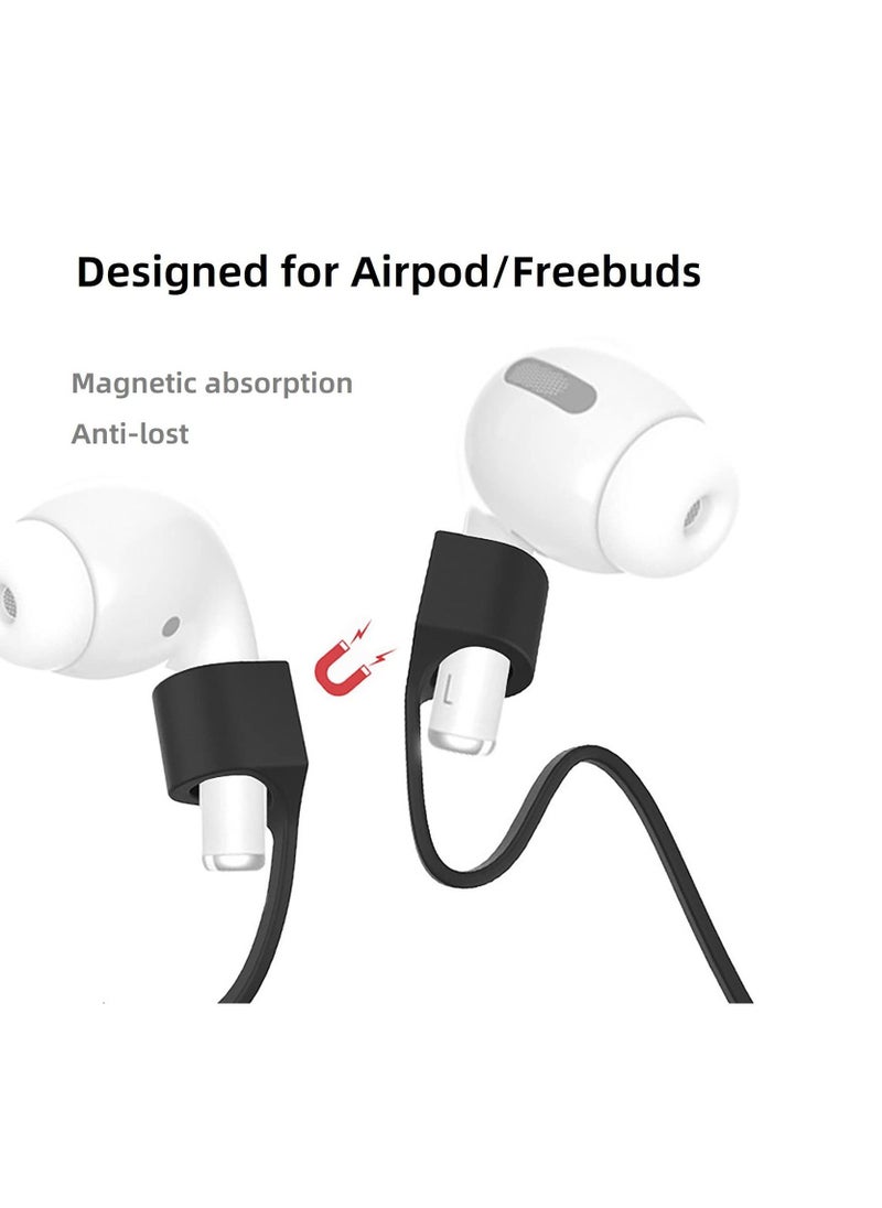 Generic Anti-Lost Soft Silicone Headset Hanging Neck Rope for AirPods 2 AirPods 3 Gen Pro Cable Lanyard Anti-Lost Straps (Black)  - Image 3