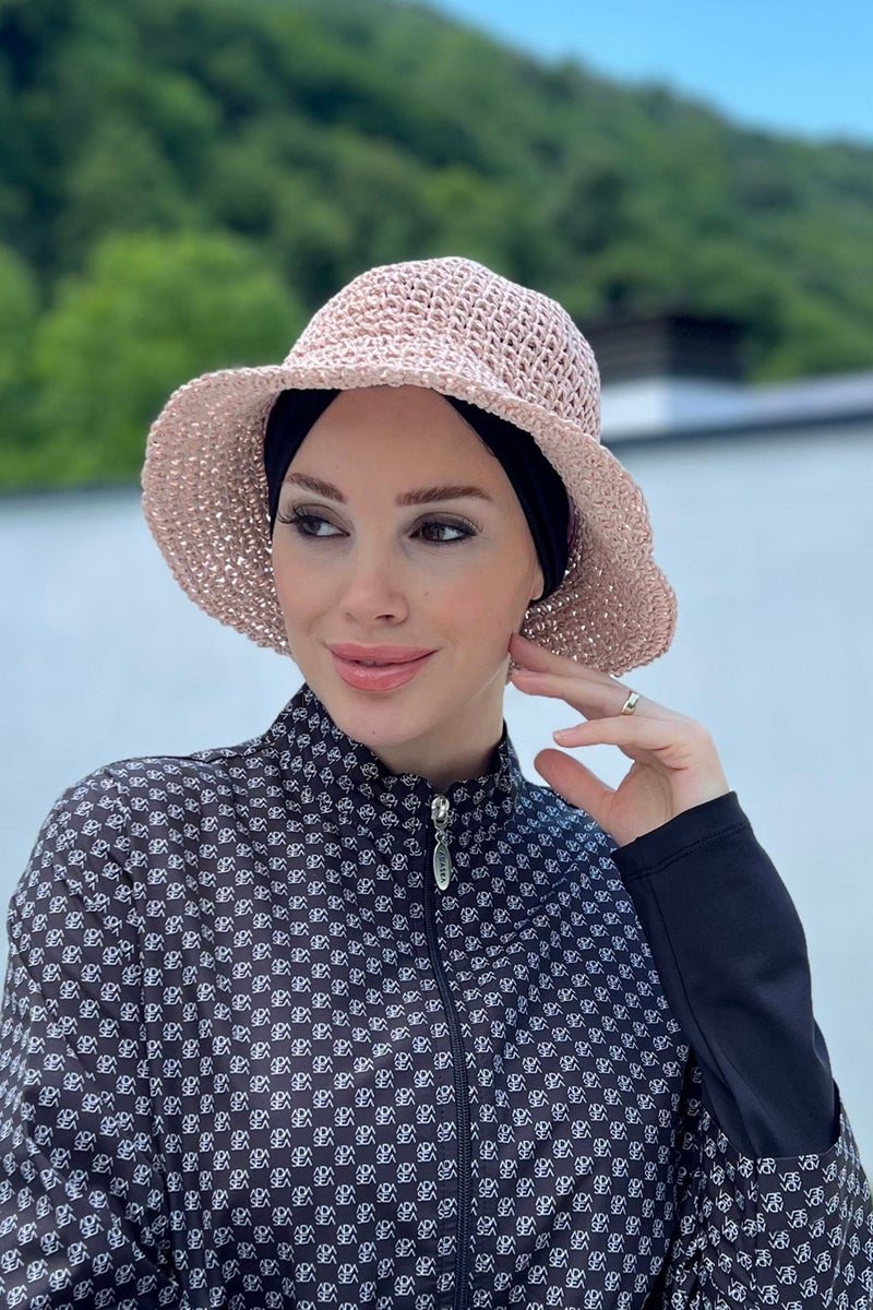 Remsa Mayo Handmade Knitted Straw Hat Rş-83 Powder  - Image 1