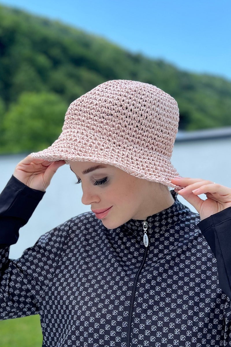 Remsa Mayo Handmade Knitted Straw Hat Rş-83 Powder  - Image 2