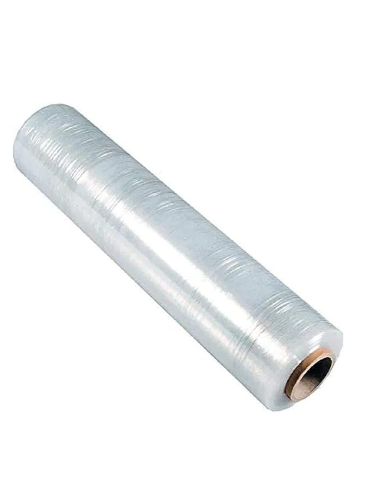 Midwest Stretch Film Roll/Wrap 50 cm x 23 Microns x 300g Core for Packaging, Heavy Duty Pallet Wrapping Film - Single Roll (1 kg x 300g, Clear) - Image 1