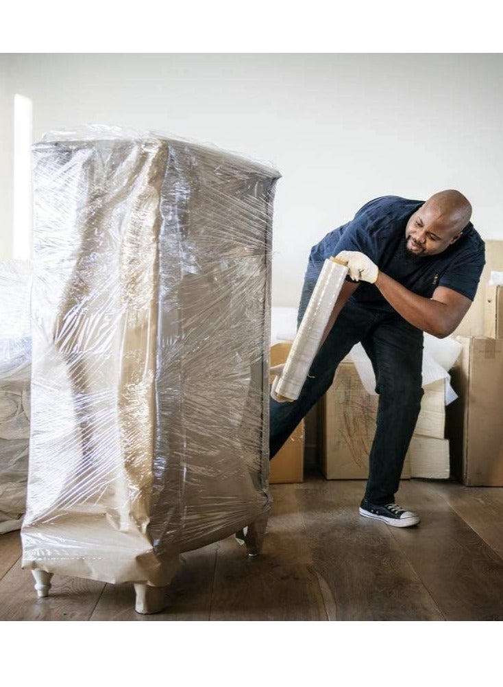 Midwest Stretch Film Roll/Wrap 50 cm x 23 Microns x 300g Core for Packaging, Heavy Duty Pallet Wrapping Film - Single Roll (1 kg x 300g, Clear) - Image 2