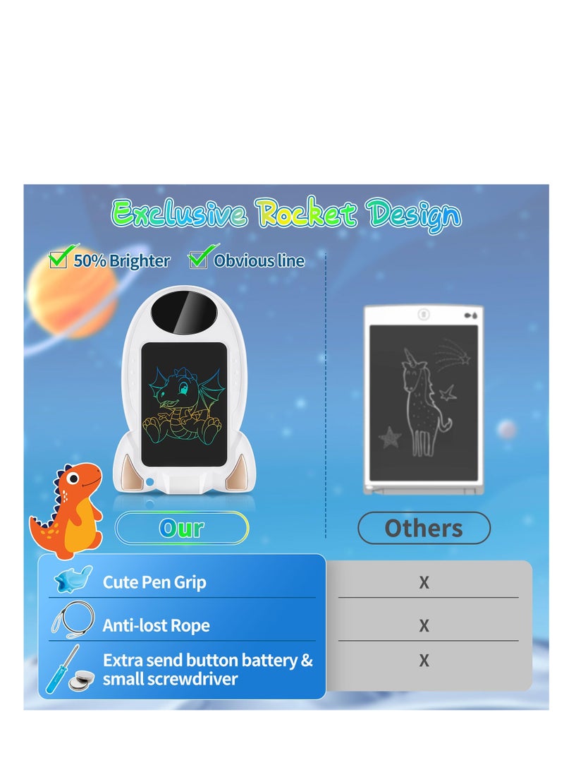 LCD Writing Tablet for kids, Drawing Tablets Board Toys Gifts for Toddler 2 3 4 5 6 7 Year Old, Boys Girls Magic Drawing Pad, Rocket Travel Activity Learning Toy, Birthday Presents