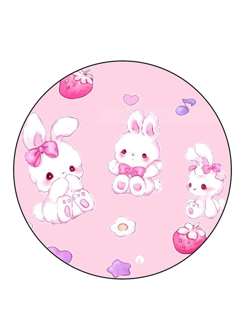 RKN Rabbits Printed Mouse Pad  Round  Multicolour