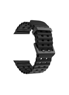 Lacoz Lacoz Ultra Marine Adjustable Soft Silicone Replacement Straps with Metal Clasp Suitable For 42 44 45 49 mm Smartwatch  Black  - Image 2