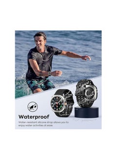 Lacoz Lacoz Ultra Marine Adjustable Soft Silicone Replacement Straps with Metal Clasp Suitable For 42 44 45 49 mm Smartwatch  Black  - Image 5
