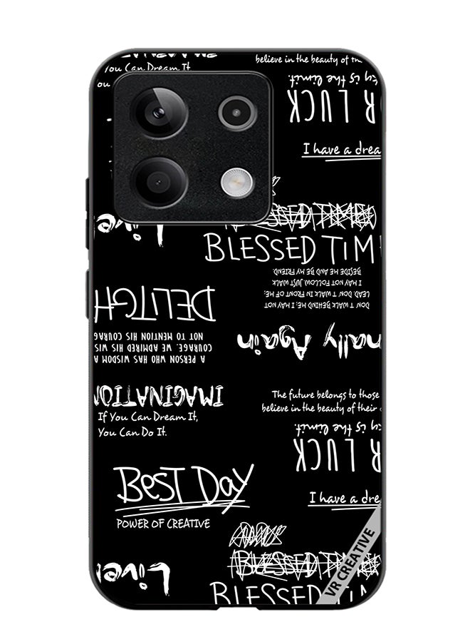 VR CREATIVE Protective Case Cover For Xiaomi Poco X6 Allography And Lettering Black Design Multicolour - Image 1