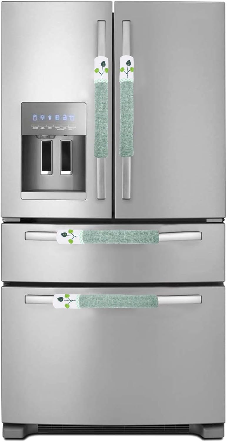 VERDANVERSE 2Pcs Refrigerator Handle Protectors Kitchen Appliance Covers Green Fridge Door Handle Guards Washable Non-Slip Knob Covers for Home Use - Image 4