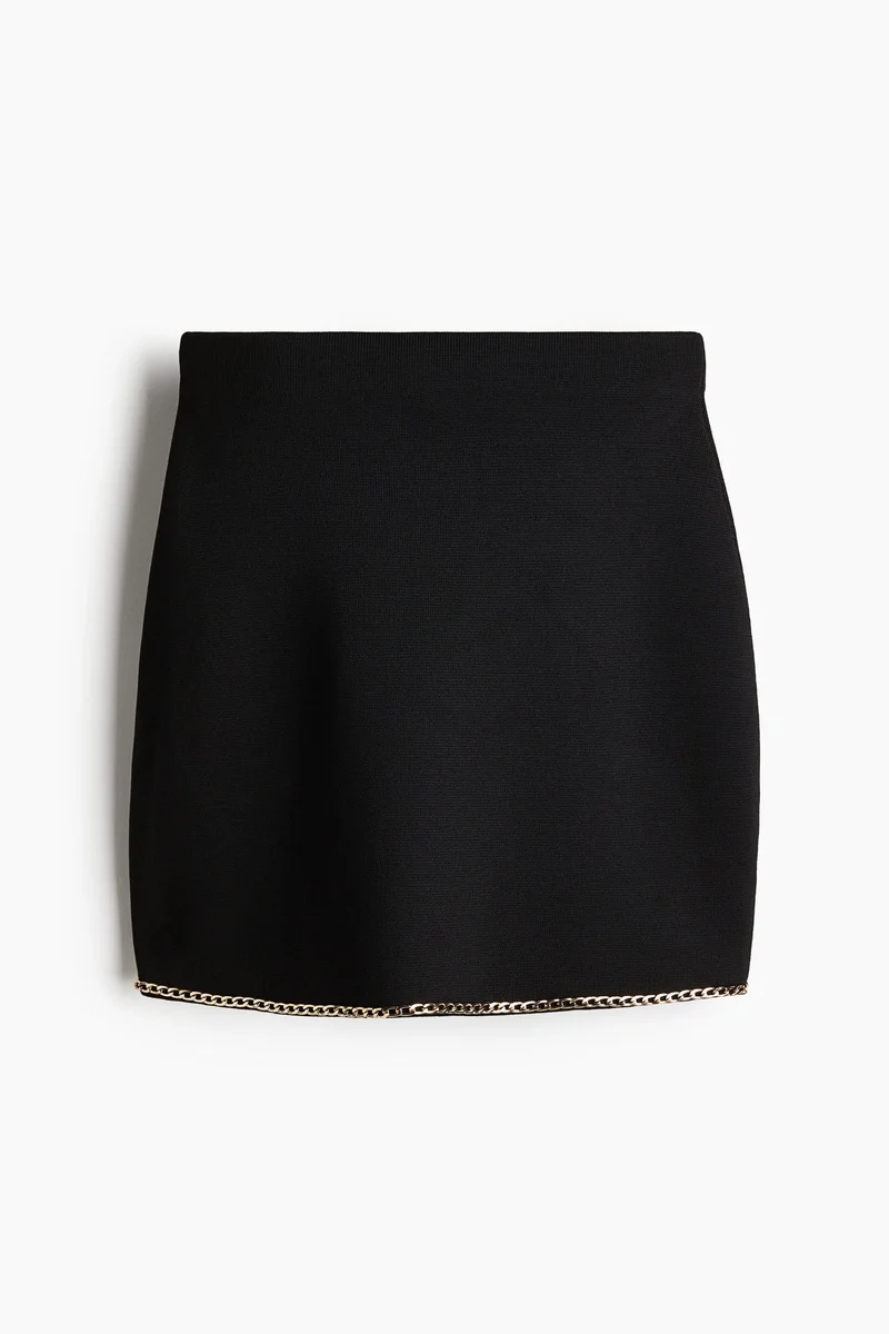 H&M Chain-Detail Knitted Skirt