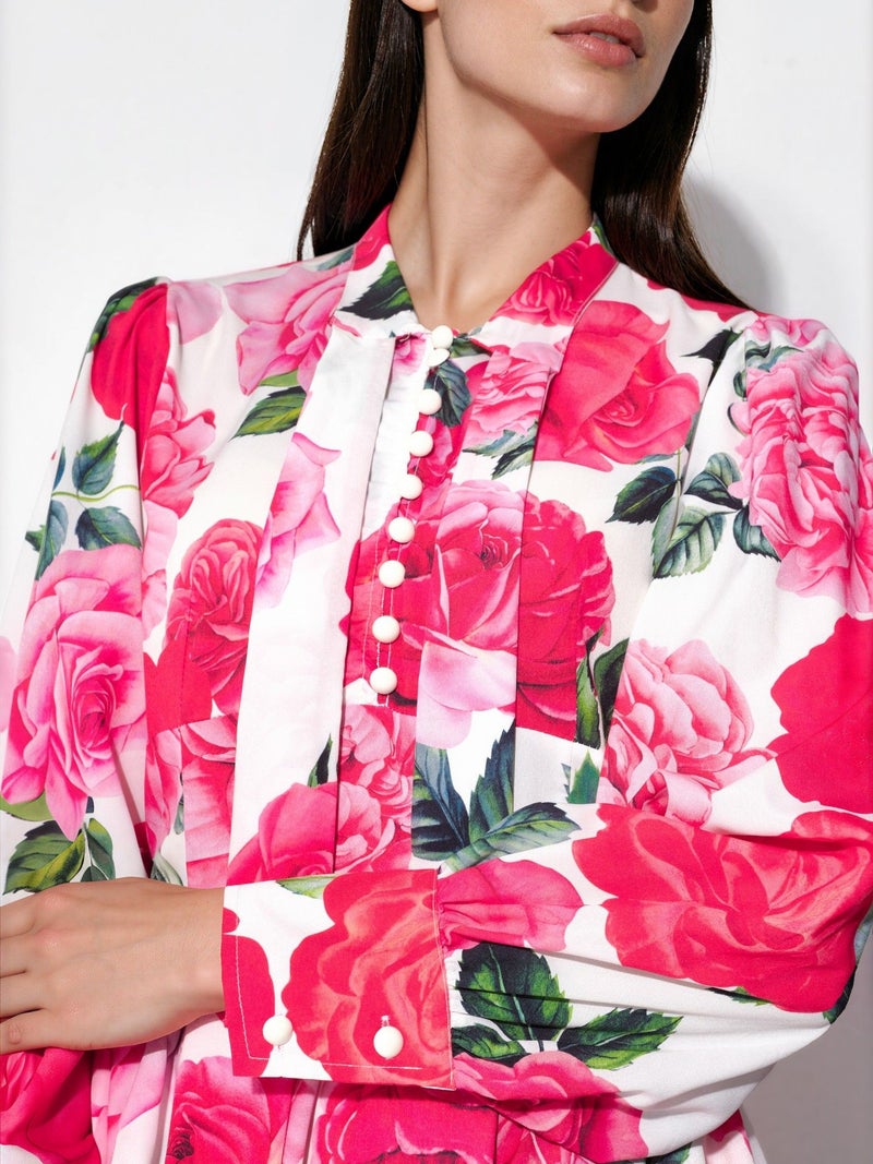 Jennyfer Floral mini shirt dress with bow detail - Image 5