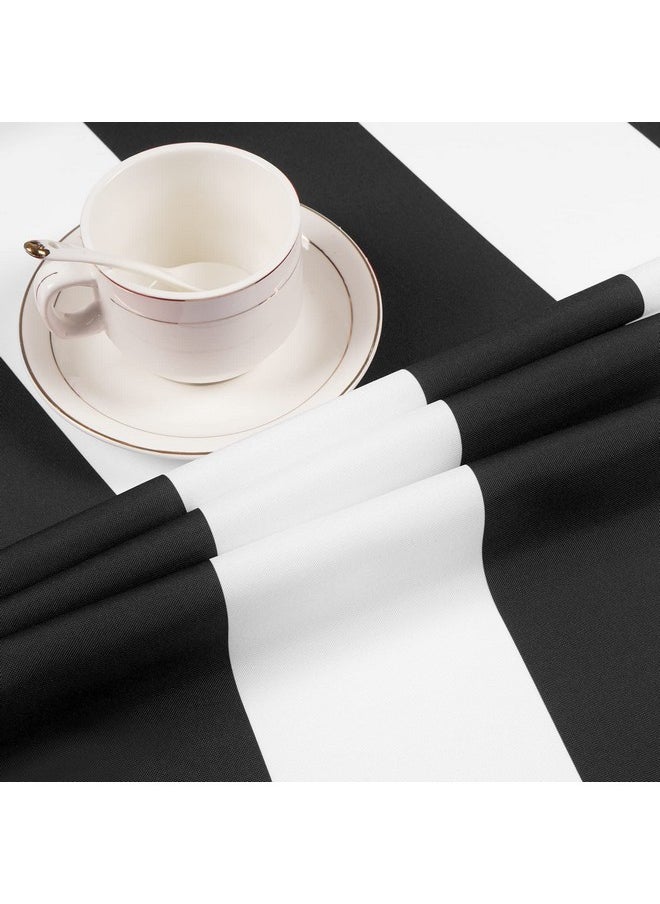 ASPMIZ Black and White Striped Tablecloth for Rectangle Tables, Geometric Stripe Waterproof Table Cloth for Kitchen Dining Room, Polyester Tablecloth Rectangle 60” x 120”