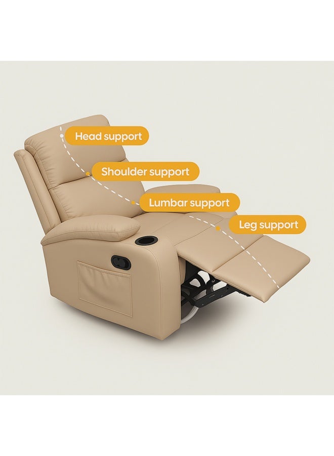 إن كي أكس أريكة مساحة كابينة فردية بسيطة لغرفة المعيشة وغرفة النوم وحامل أكواب متعدد الوظائف وكرسي هزاز مسطح متكئ - Image 3