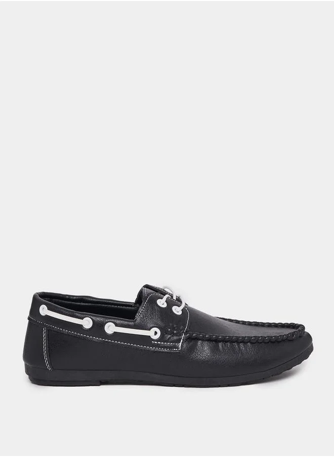 Styli Lace Detail Slip On Loafers