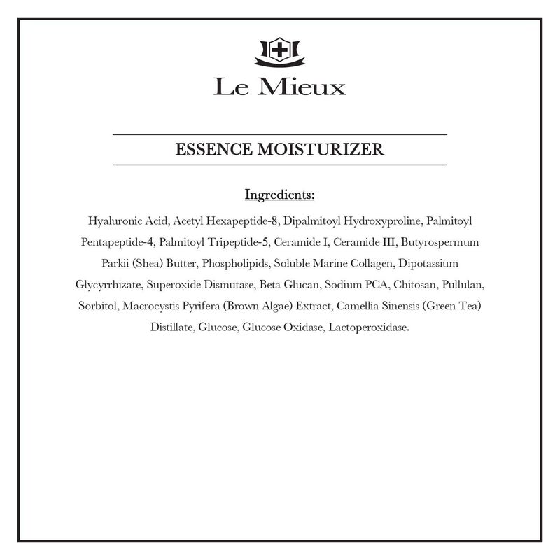 Le Mieux Essence Moisturizer - Peptide-Infused Facial Anti Aging Emulsion with Marine Collagen, Hexapeptide-8 & Hyaluronic Acid Base, Hygrating & Fragrance-Free (4.2 oz / 125 ml) - Image 4