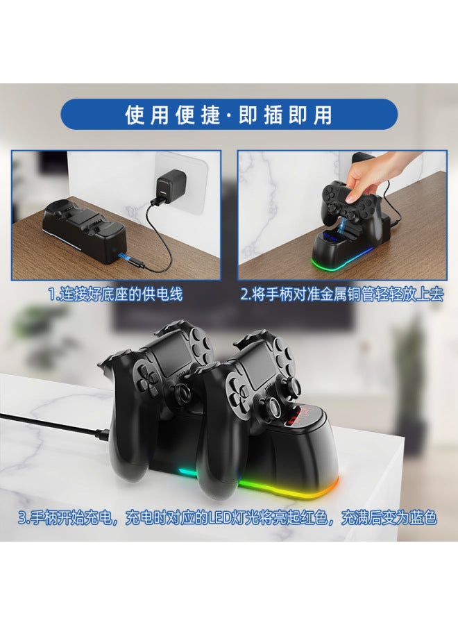 Neutral P4 Controller Dual Charging Dock With Charging Indicator, P4 Blu-ray Dual Charger, P4 Wireless Gaming Dock, Blu-ray Version - Image 3