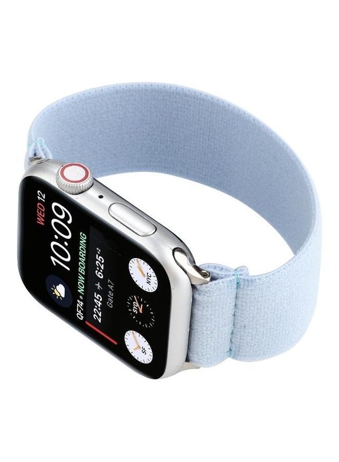 NIBEMINENT Silicone Replacement Strap Watchband For Apple Watch Series 6/SE/5/4/3/2/1 42-44mm Sky Blue - Image 3