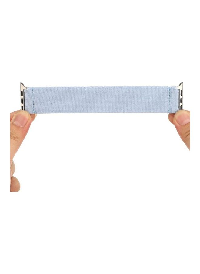 NIBEMINENT Silicone Replacement Strap Watchband For Apple Watch Series 6/SE/5/4/3/2/1 42-44mm Sky Blue - Image 5