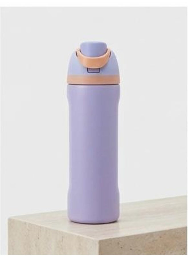 Stainless steel bottle with straw, 800 ml