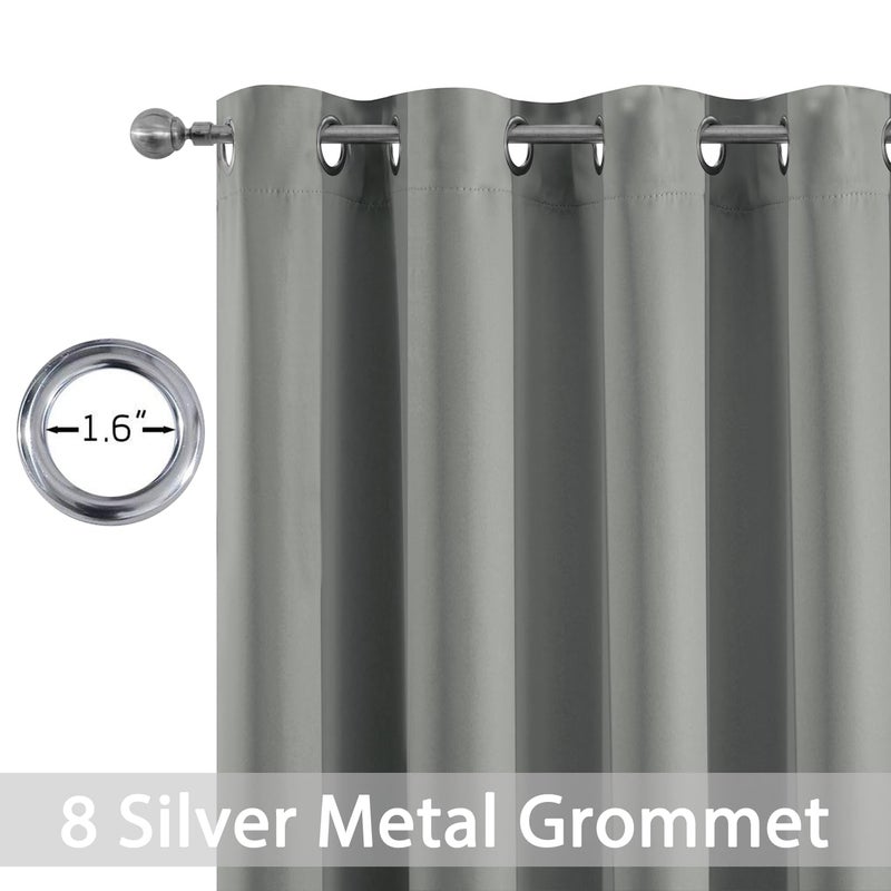 Yakamok Yakamok Dove Grey Room Darking 84 Inch Length 2 Panel Sets for Livingroom Dining Room Darkening Thermal Insulated Bay Window Hotel Modern Elegant Black Out Sunblock Curtins/Bedroom 52 x 84 Inches  - Image 2