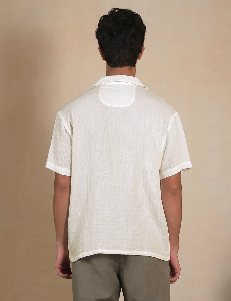 fyltr Men's Half Sleeve Solid Shirt - 100% Cotton | Regular Fit | Camp Collar | Casual Shirts for Men - Image 3