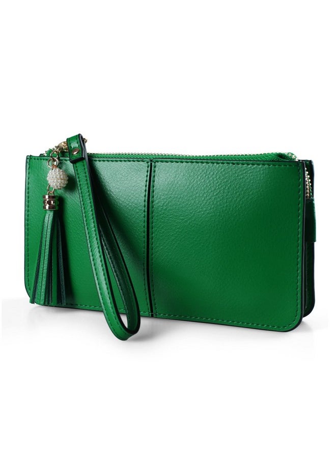 befen Genuine Leather Wristlet Clutch Wallet Purses For Women, Women'S Small Multi Pocket Cell Phone Bag With Card Slots Built-In Rfid Protection  - Image 1