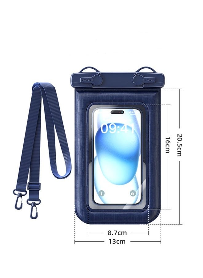 JCB CHIC Floating IPX8 Waterproof Phone case Touch Screen 2 Pack,Adjustable Lanyard Phone Pouch,Cellphone Dry Bags Pvc Universal Diving Phone Bag For Outdoor Travel(D012-3 white)  - Image 4