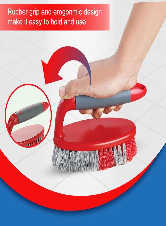 Kleeno فرشاة تنظيف البلاط البلاستيكية من سيلو كلينو، باللونين الأحمر والرمادي - Image 5