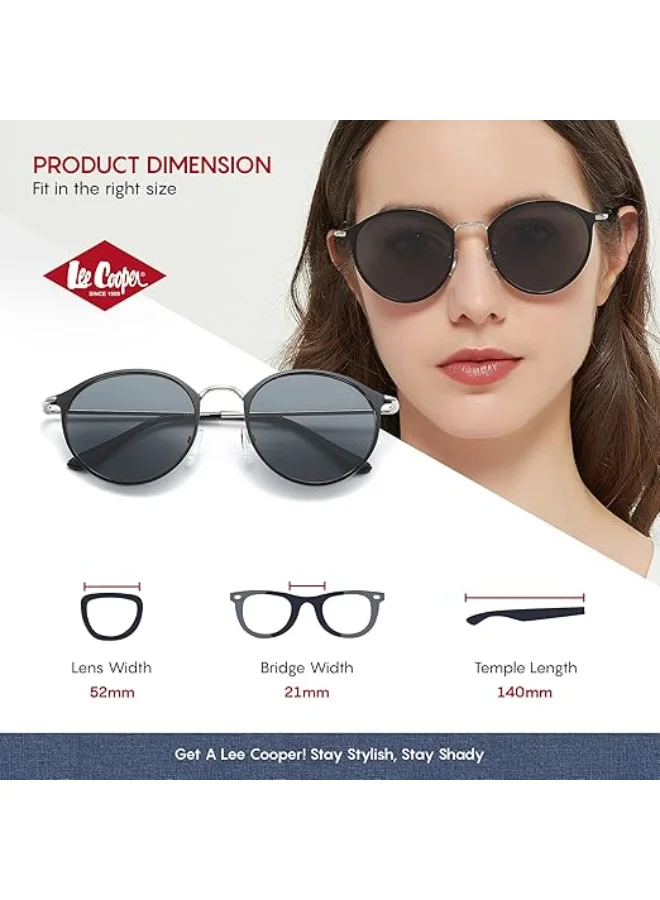 لي كوبر Women's Sunglasses  Frame Gray Mirror Lens 52mm  - LC1025C02