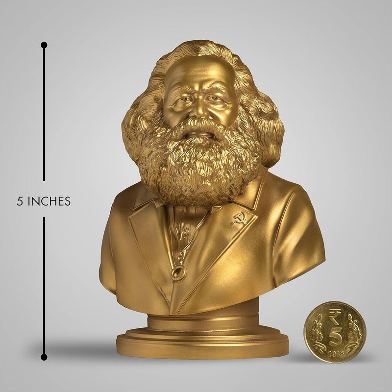 SILAII Karl Marx Sculpture 5 INCH Gold Colour - Image 2