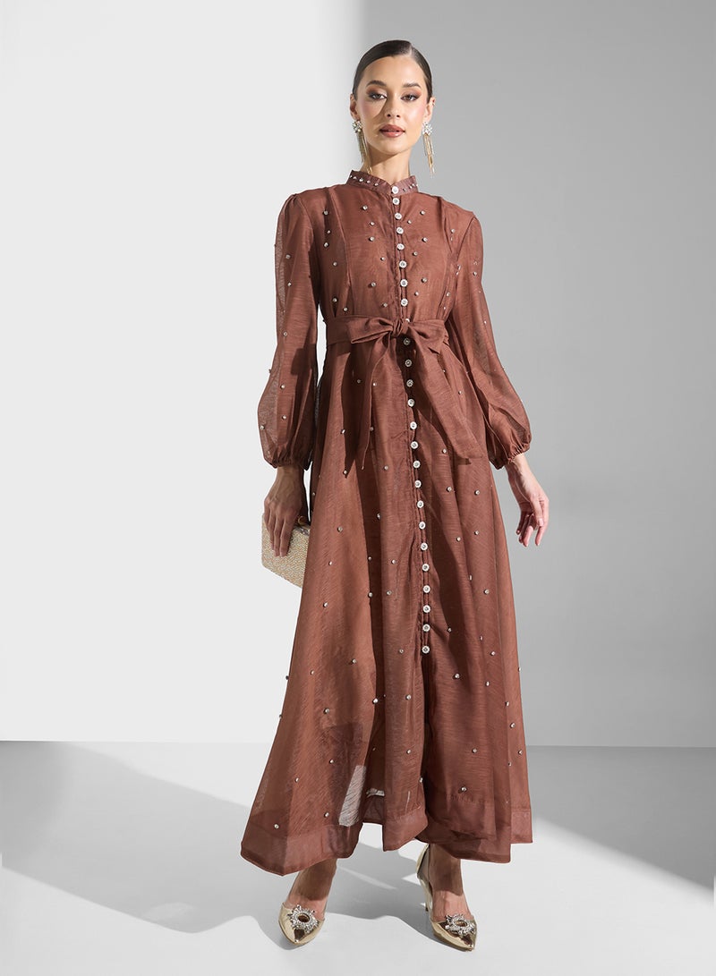 Khizana Embellished Chiffon Dress  - Image 4