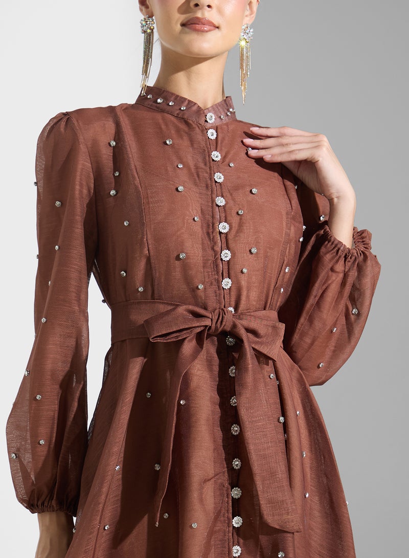 Khizana Embellished Chiffon Dress  - Image 3