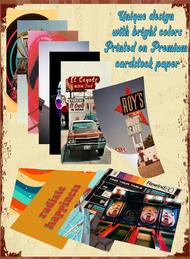 K1tpde 48PCS Wall Art Collage Prints Picture Aesthetic with Fake Vines, Retro Records Picture, Room Decor for Girls, Bedroom, Teens, Colorful Collage Kit - Image 3
