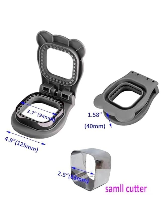 Sandwich Cutter and Sealer, Easy School Lunchbox Maker for Kids, Uncrustable Sandwich Tool for Bento Box - Grey - Image 2