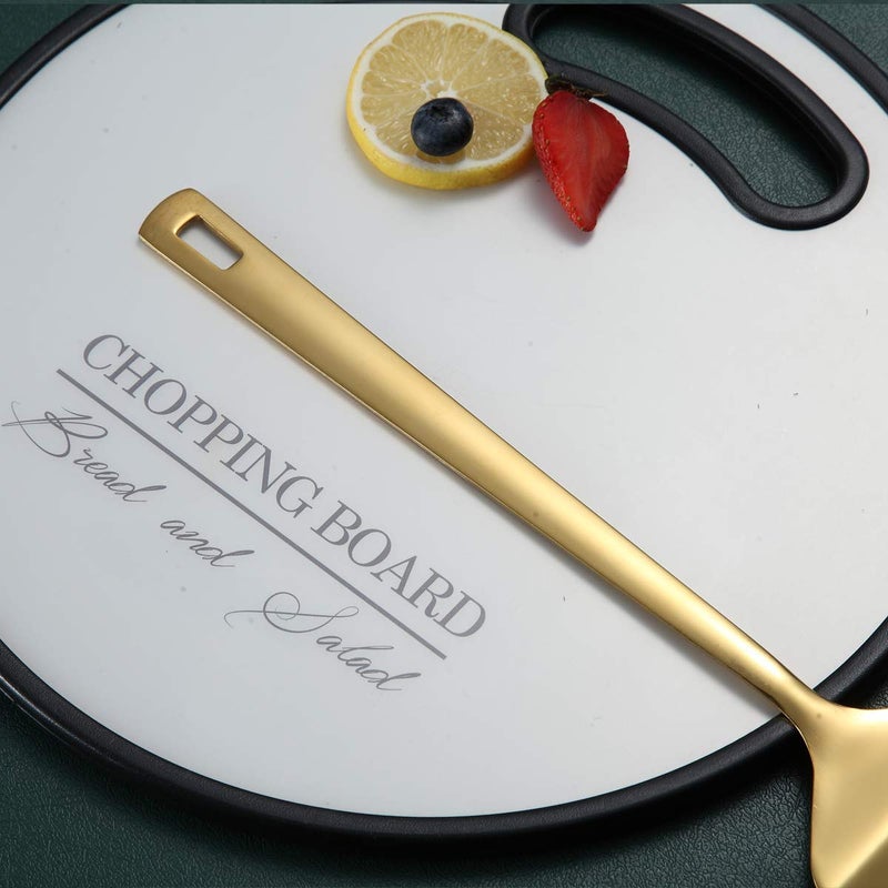 Berglander Gold Cooking Spoons, Berglander 6 Pieces Spatula Set Stainless Steel, Metal Spatula, Serving Spoon, Kitchen Tools Set Non-Stick And Heat Resistant, Dishwasher Safe, Easy to Clean (6 Packs) - Image 5