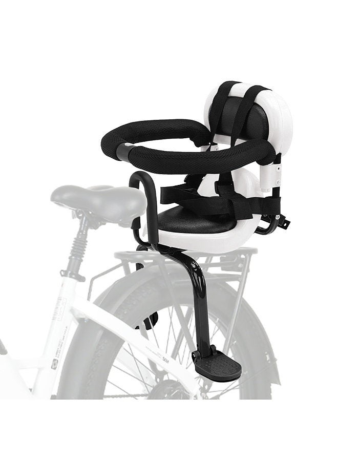 Generic Back Mounted Child Bike Seat Toddler Bike Seat with U-Shaped Guardrail Folding Footrest and Safety Belt - Image 4