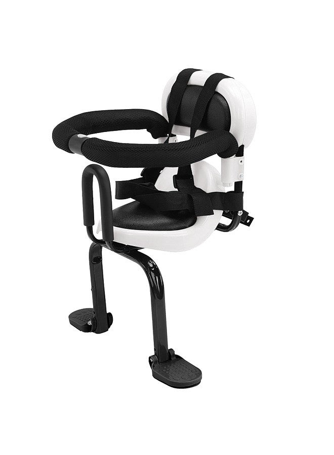 Generic Back Mounted Child Bike Seat Toddler Bike Seat with U-Shaped Guardrail Folding Footrest and Safety Belt - Image 3