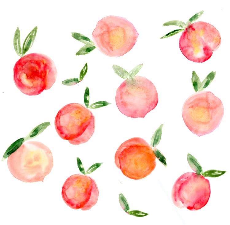 52pcs Peach Wall Decals Peel and Stick Decor for Bathroom Home Kitchen Peach Stickers for Wall Nursery Bedroom Decor Peach Wall Decor for Bedroom Peach Bathroom Decor Wall Art Stickers  - Image 1