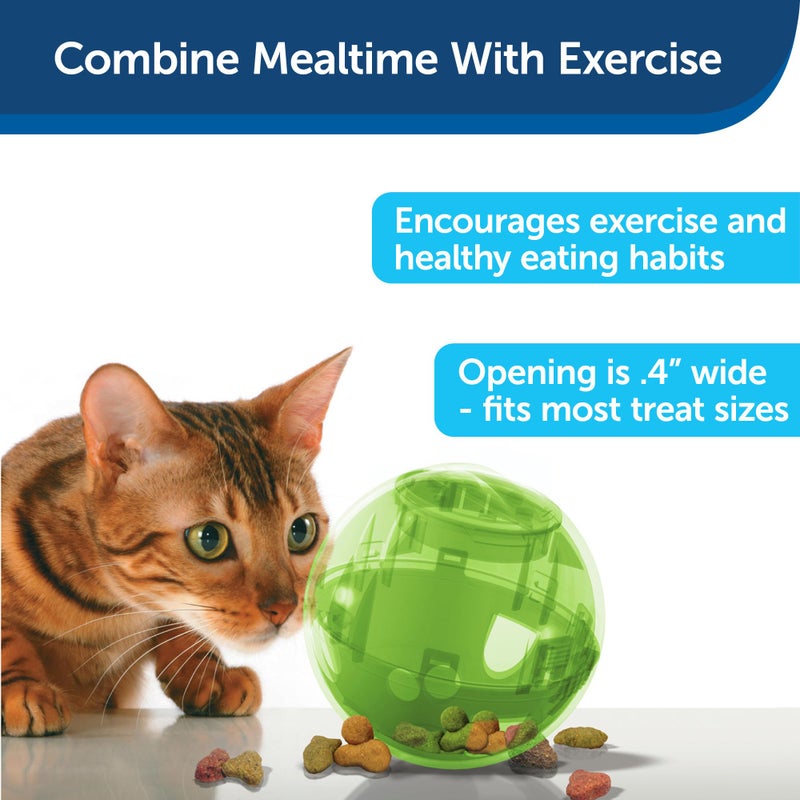 PetSafe SlimCat Interactive Feeder - Combines Play with Mealtime - Adjustable Portions - BPA-Free Plastic - Slow Feeder for Digestion - Lightweight, Dishwasher-Safe Toy - Green - Image 4