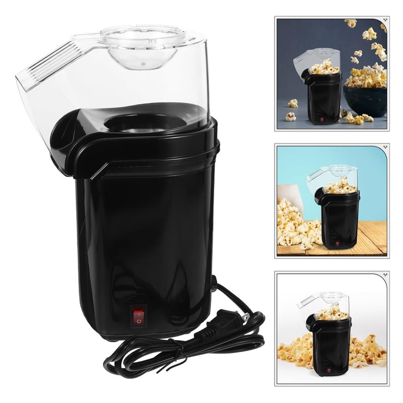 Drumstone [𝟏𝟓 𝐘𝐄𝐀𝐑𝐒 𝐖𝐀𝐑𝐑𝐀𝐍𝐓𝐘] Black Oil-Free Hot Air Popcorn Machine Mini Popcorn Maker for Household & Kitchen, Air-Popped Corn with No Oil, Perfect for Healthy Snacks and Family Time - Image 3