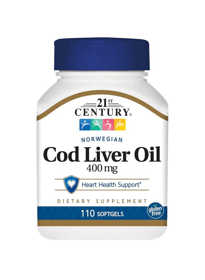 21st Century Norwegian Cod Liver Oil, 400 mg, 110 Softgels - Image 1