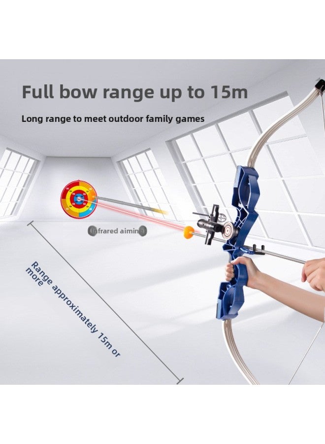 Children's Large Bow And Arrow Toy Suit Target Shooting Toy Suction Cup Arrow Target Outdoor Sports 6 Boys 8 To 12 Years Old-Color:Luxury Version [9 Arrows + Quiver + Hanging Target]-Specifications:Medium Light Yellow 87cm [auxiliary + Infrared + Gloves]  - Image 4