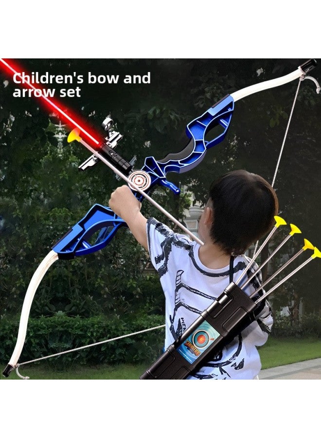 Children's Large Bow And Arrow Toy Suit Target Shooting Toy Suction Cup Arrow Target Outdoor Sports 6 Boys 8 To 12 Years Old-Color:Luxury Version [9 Arrows + Quiver + Hanging Target]-Specifications:Medium Light Yellow 87cm [auxiliary + Infrared + Gloves]  - Image 3