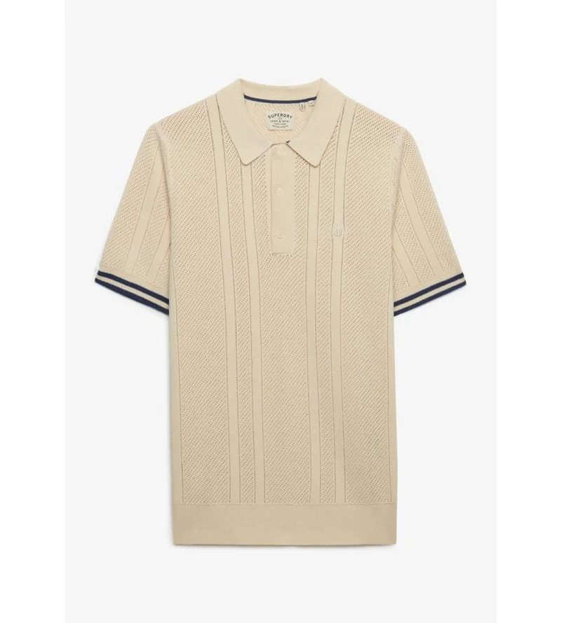 Superdry Knitted Texture Short Sleeve Polo Shirt