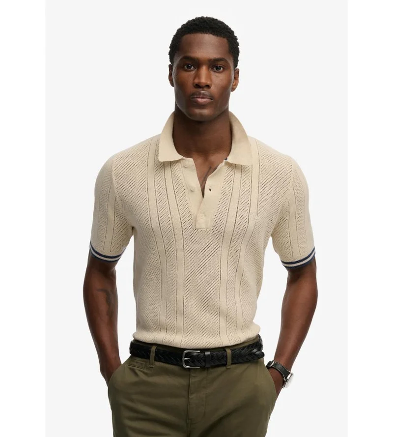 Superdry Knitted Texture Short Sleeve Polo Shirt