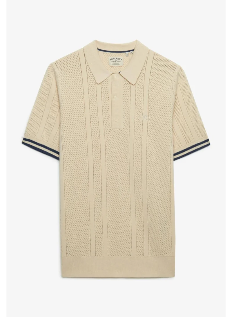 Superdry Knitted Texture Short Sleeve Polo Shirt