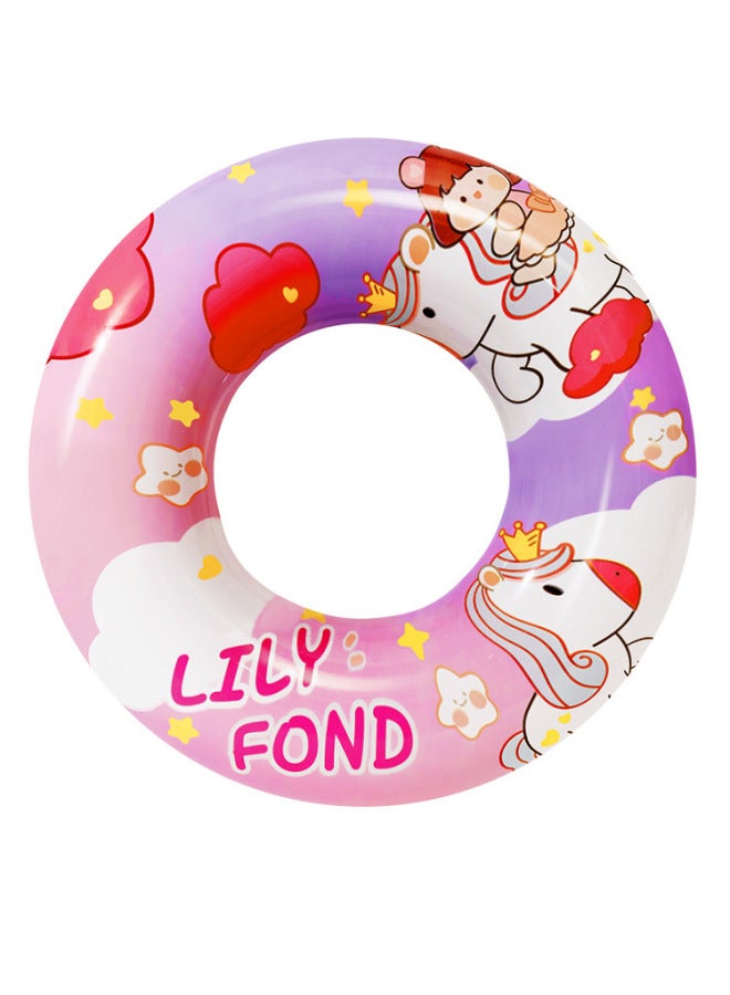 Generic Swimming Ring Children's Life Ring Anti-flip Girl Beginner Baby Swimming Ring Cartoon Inflatable Boy Underarm Ring-Outer Diameter After Inflation:80-Inner Diameter After Inflation:Clouds White Horse - Image 1