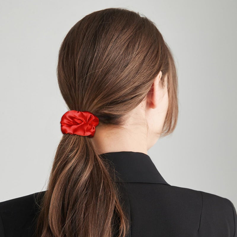 Semato 20 Pacs Matte Satin Scrunchies Bridesmaid Proposal Gifts Hair Ties Scrunchies for Women Girls Bachelorette Party Favors (red) - Image 5