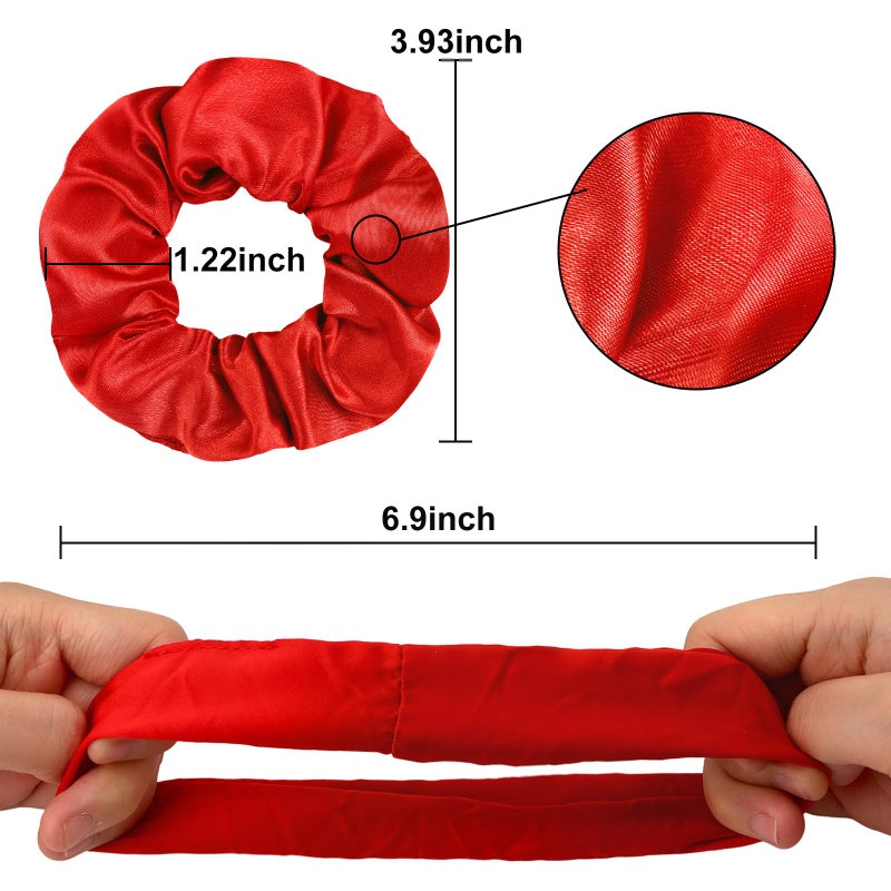 Semato 20 Pacs Matte Satin Scrunchies Bridesmaid Proposal Gifts Hair Ties Scrunchies for Women Girls Bachelorette Party Favors (red) - Image 2