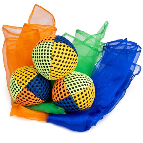oazoxcx Juggling Scarves and Balls Set for Kids Soft Colorful Toys for HandEye Coordination and Active Play Beginner Juggling Kit for Toddlers Preschool and Classroom Fun - Image 1