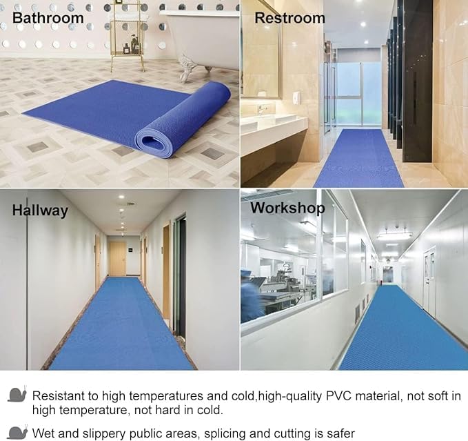 TIB Anti Skid & Multipurpose PVC Rubber Mat for Floor, Swimming Pool Mat, Shower Mat, Carpet, Rainmat, Bathroom Mat, Waterproof Entrance Doormat, 4X6 Feet Blue - Image 5